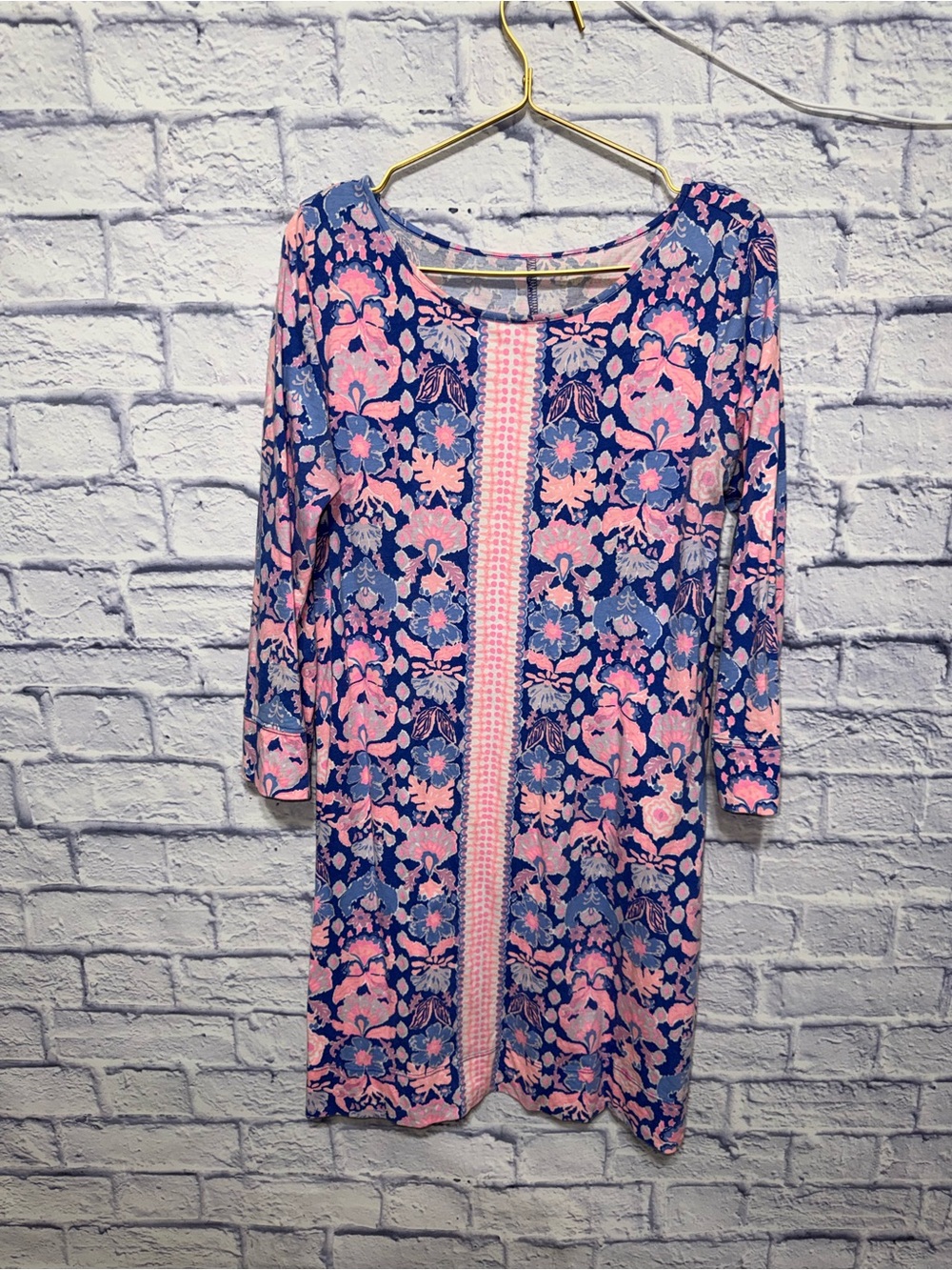 Lilly Pulitzer Marlowe Dress Womens M Blue Iris Blue Pink Werk It Engineered
Pre